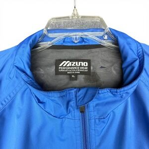 Mizuno Jacket Mens XL Blue 1/4 Zip Windbreaker Golf Pullover Lightweight Vented